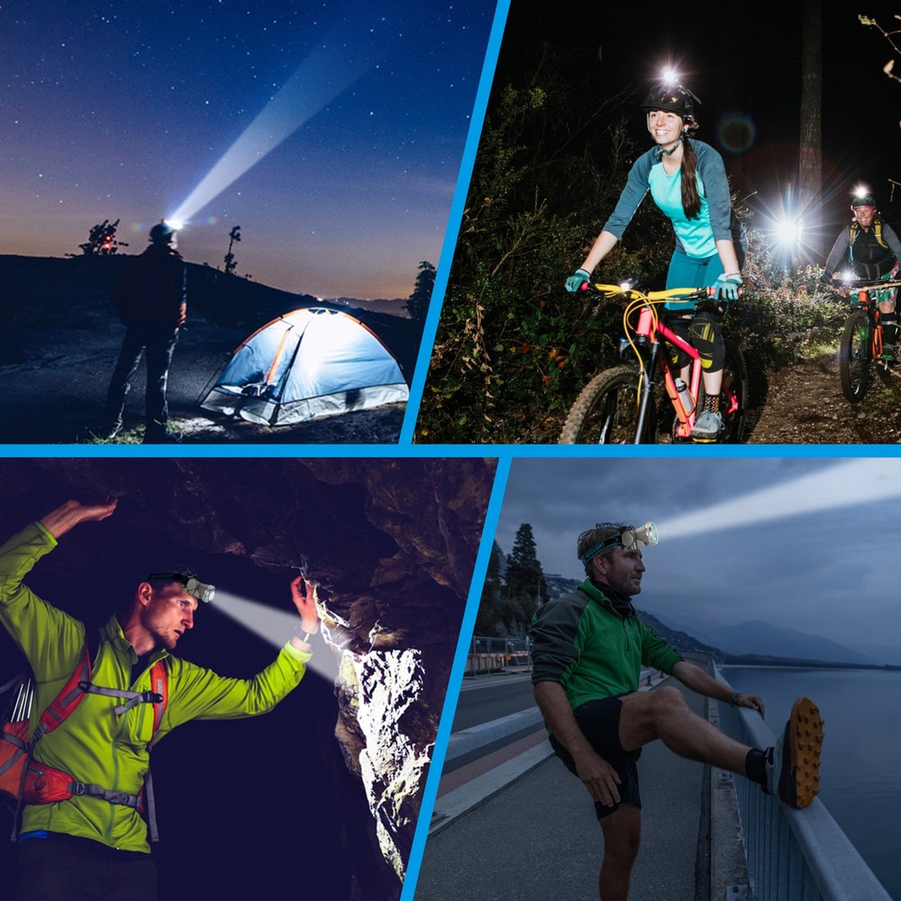 High Brightness Waterproof LED Headlamp with Display Screen Rechargeable Light