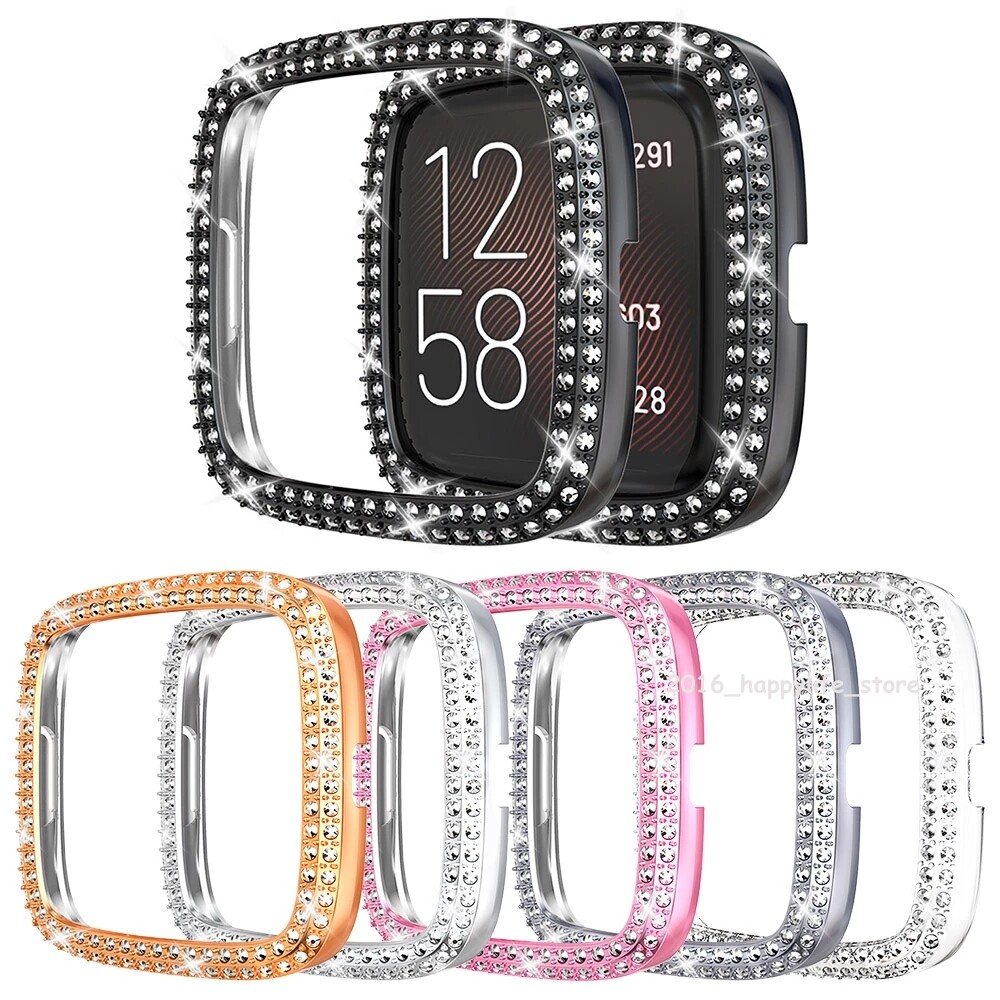 Bling Screen Frame Protector PC Bumper Case Watch Cover For Fitbit Versa 3 4