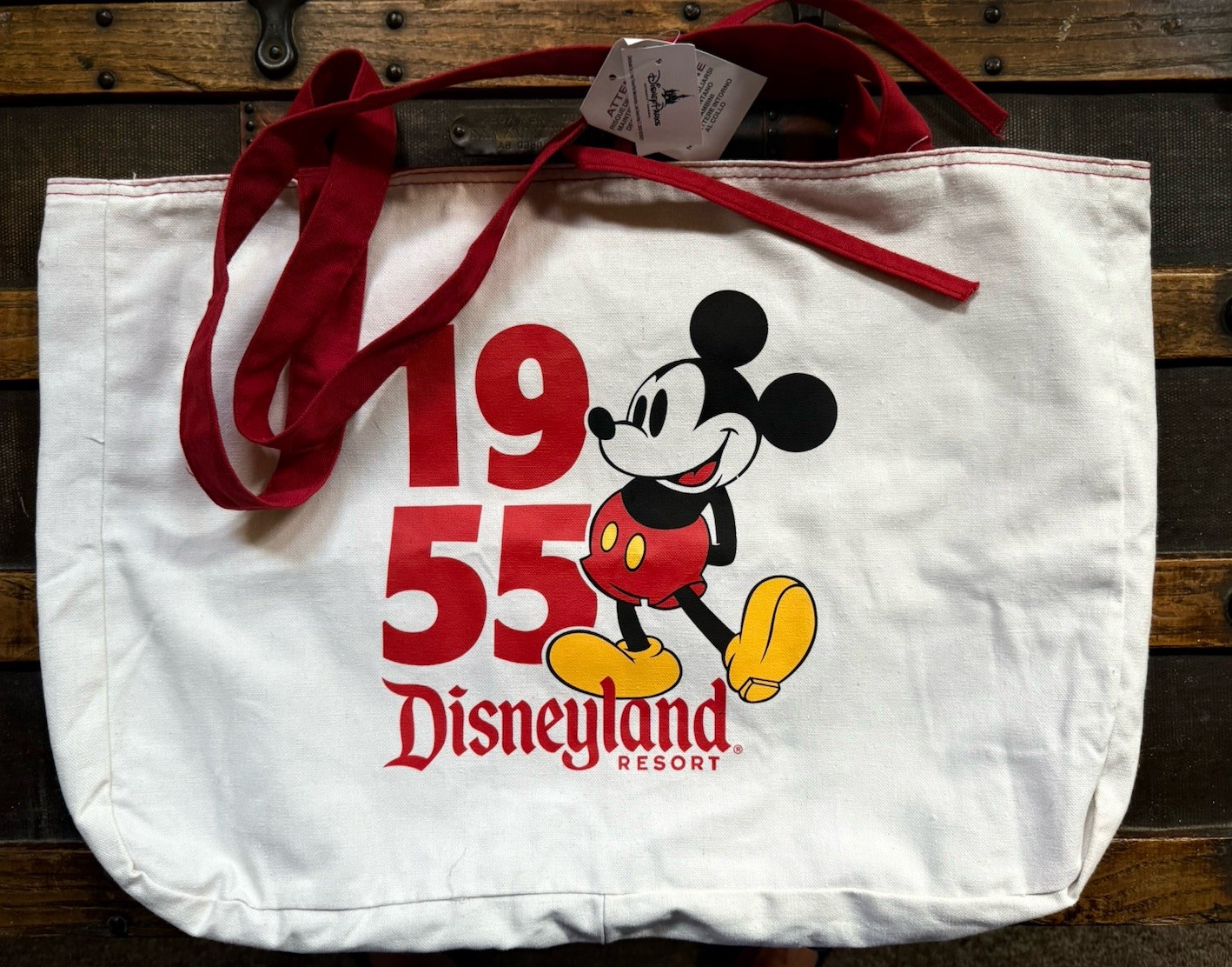 Disney Parks Reversible Tote Bag Mickey Mouse Disneyland Resort 1955 NWT