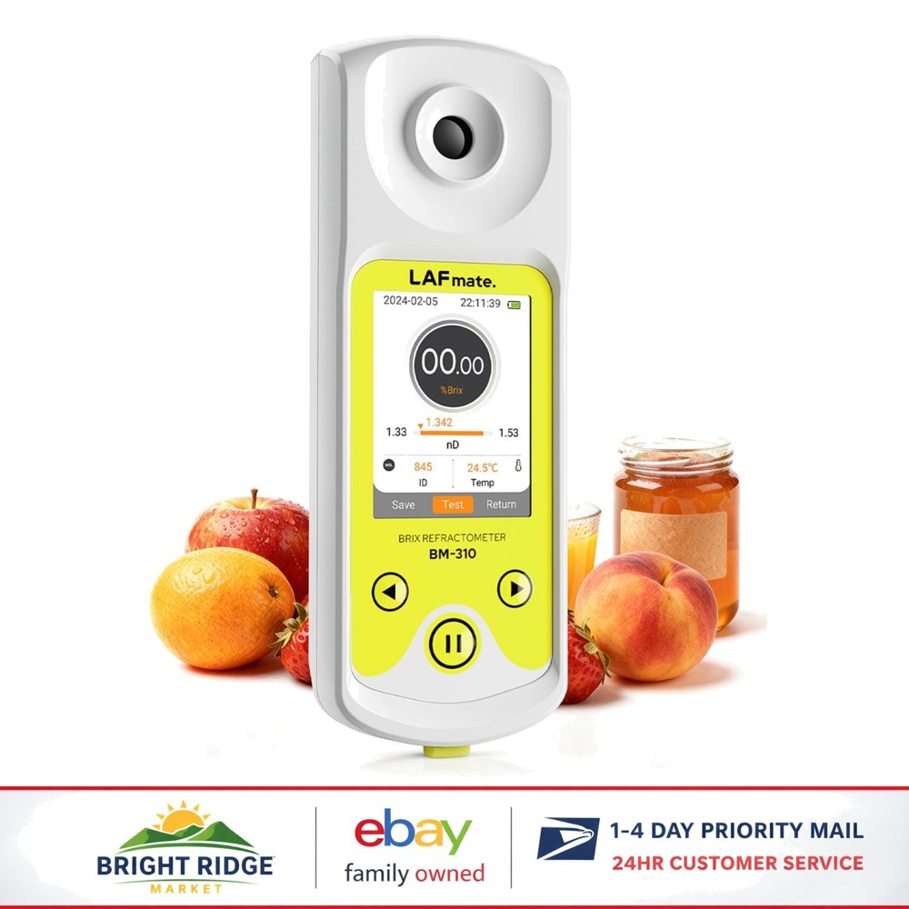 Rechargeable Refractometer with Automatic Temperature Compensation for Samples