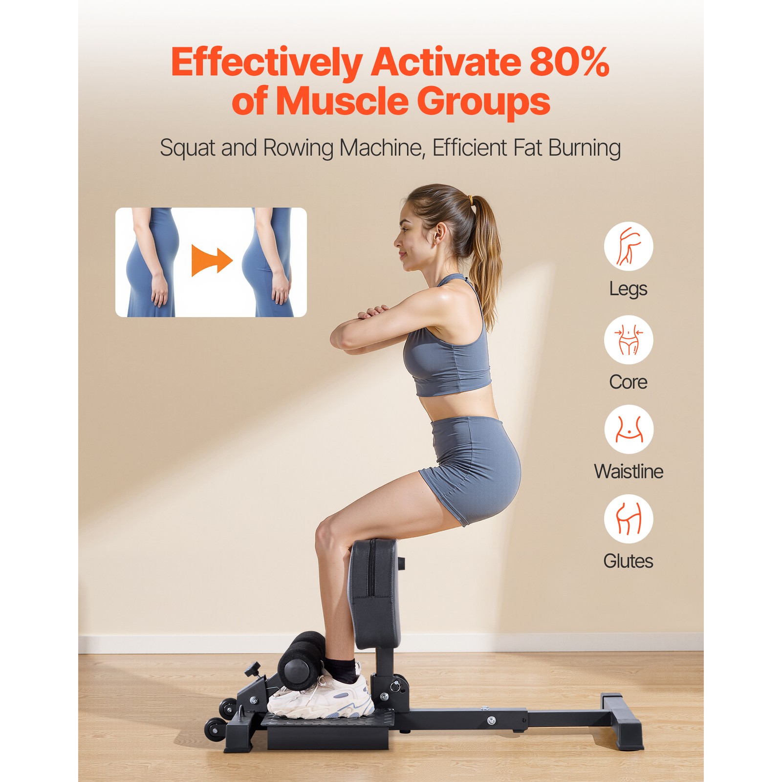 Uimoso Foldable Sissy Squat Machine for Glutes and Lower Body Workouts