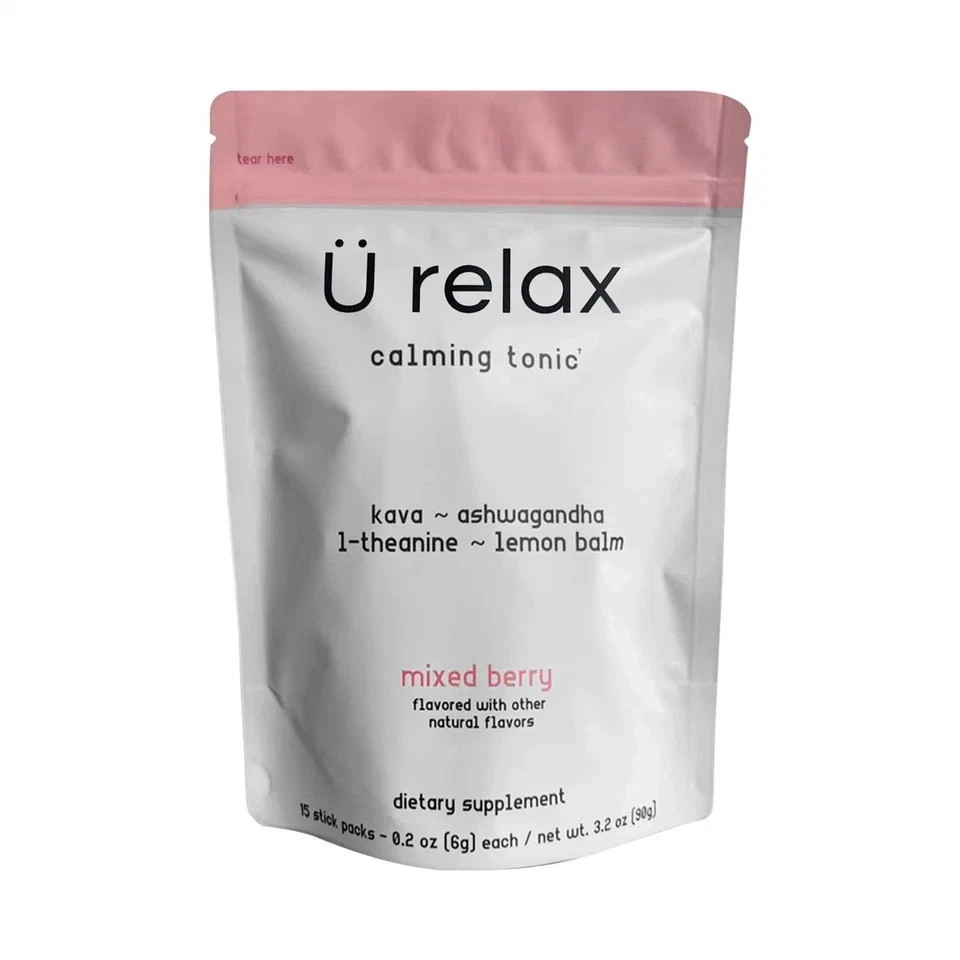 U Relax Calming Tonic 15 Packets MIXED BERRY Flavor Relax Calming Drink
