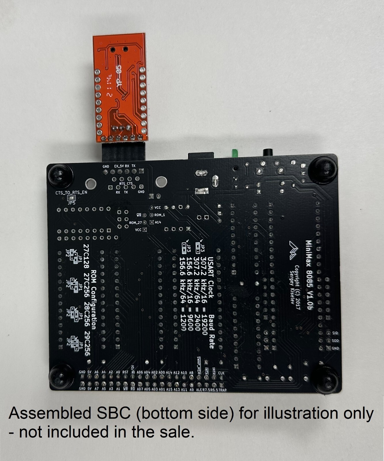 MiniMax8085 Intel 8085 Single Board Computer - PCB + Kit of Parts