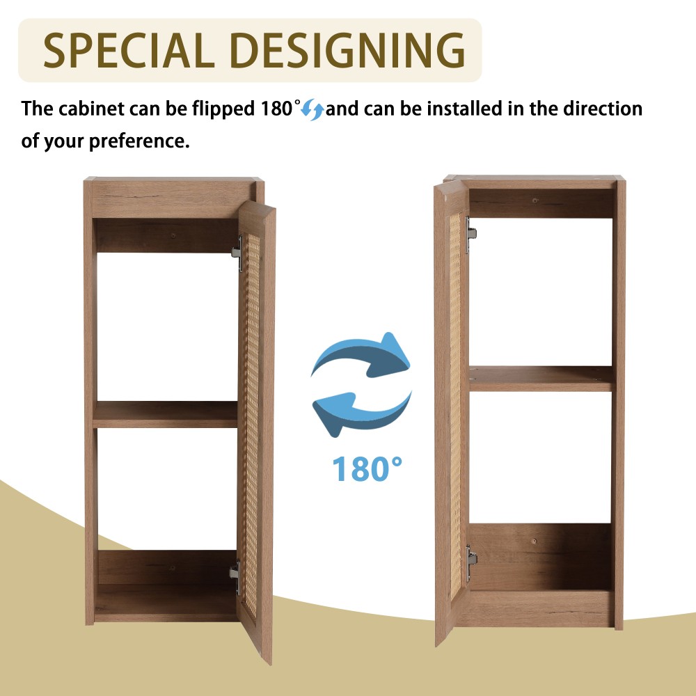 Bathroom Side Cabinet Soft Close Doors Float Mounting Design