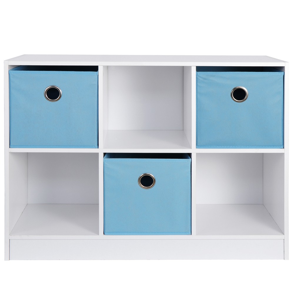 6 Cube Storage Cabinet Shelves Basic Bookcase Boxes Bookshelf Office Home