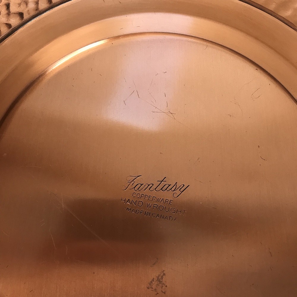 Vintage Solid Copper Plate Canada Leaf By Fantasy CopperWare Solid Decorative