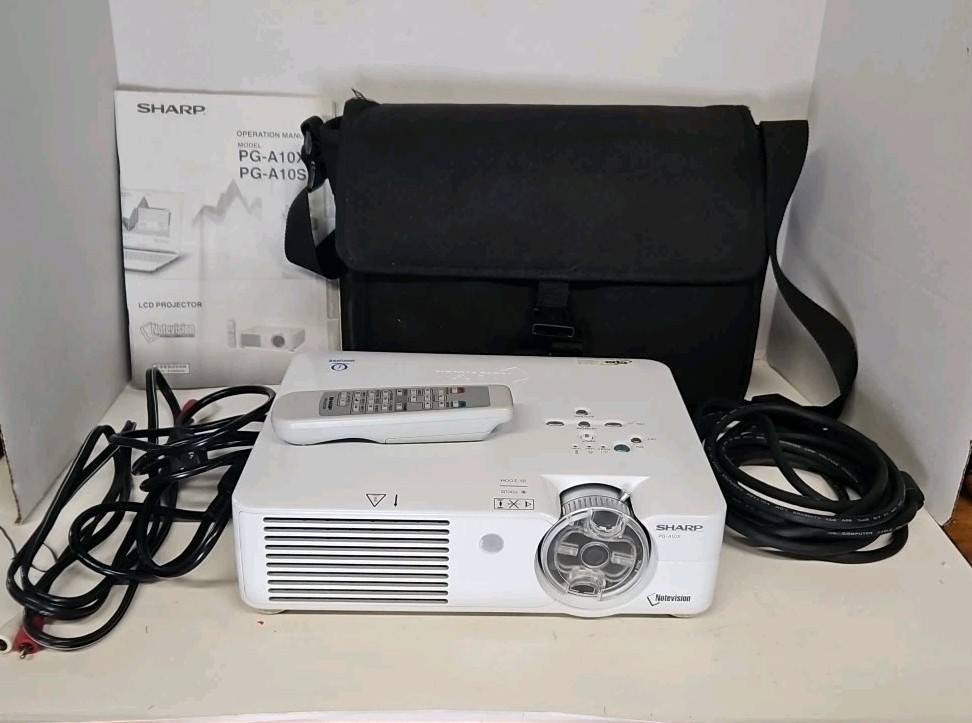 Sharp Notevision PG-A10X Projection Display With All Cords Remote And Bag