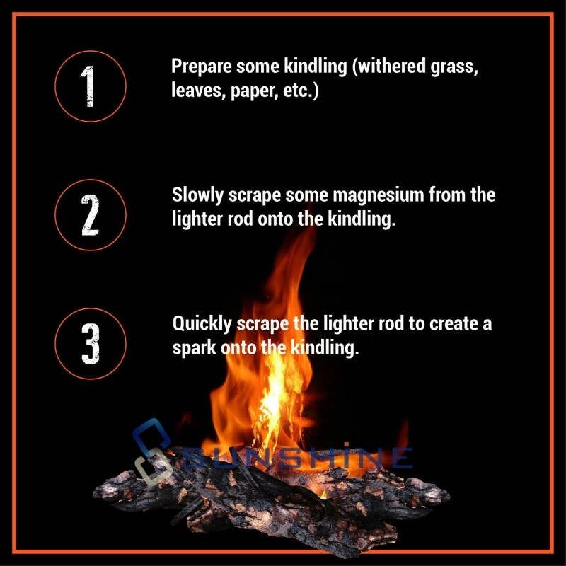 Bulk Lots 1/2 x 5 Ferrocerium Rod Flint Fire Starter Magnesium Outdoor Camping