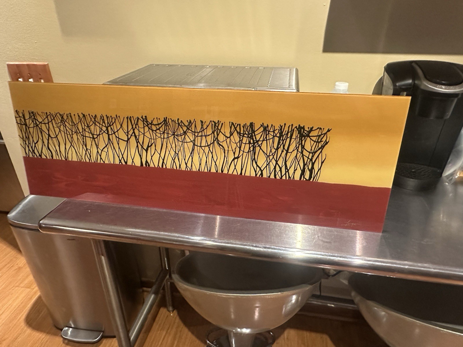 Daniel Lager Reverse Painted Acrylic on Acrylic Glass 24" x 12" Hand Signed