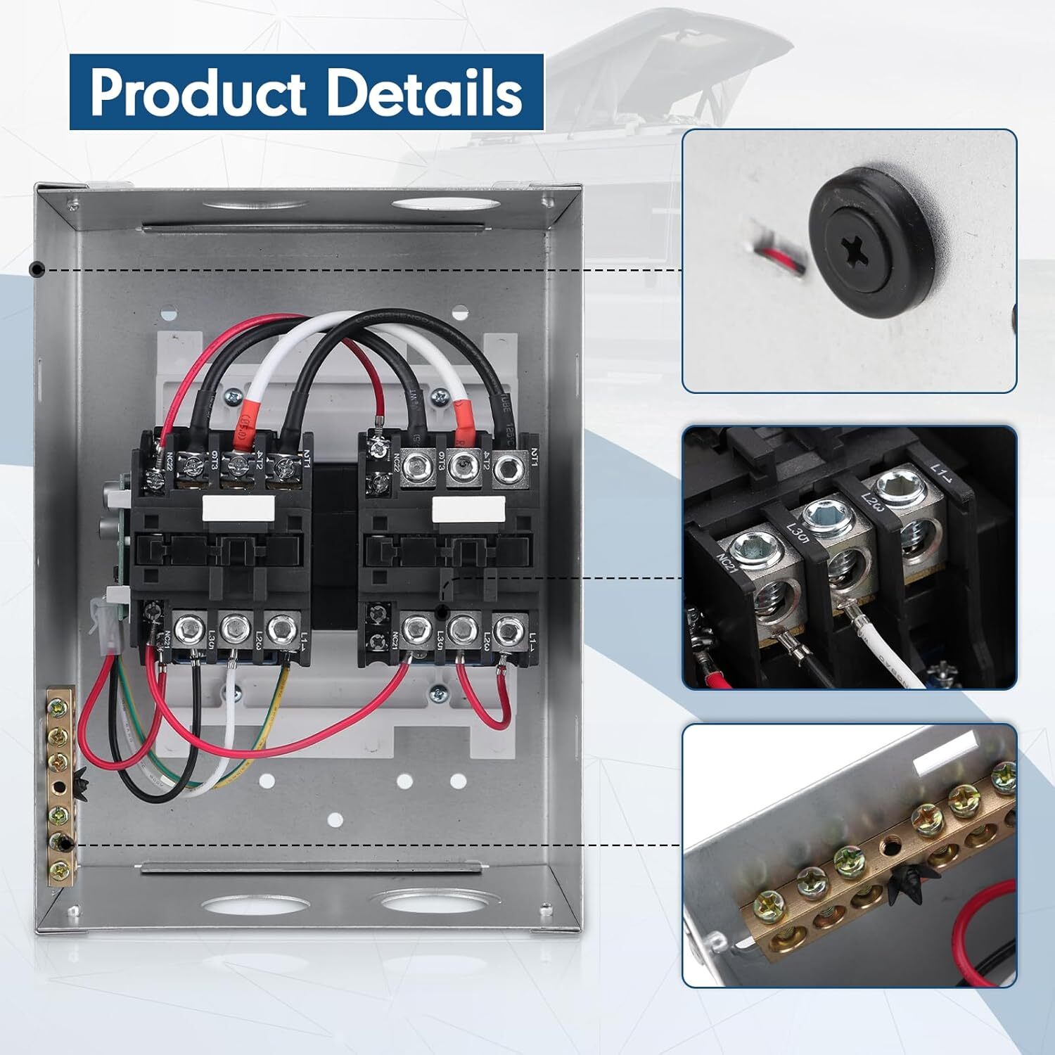 50A RV Automatic Transfer Switch for RVs Speedboats Home Standby Generator Power