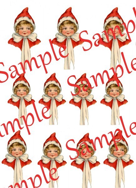 Whimsical Christmas Pixie Elves  Waterslide Decals
