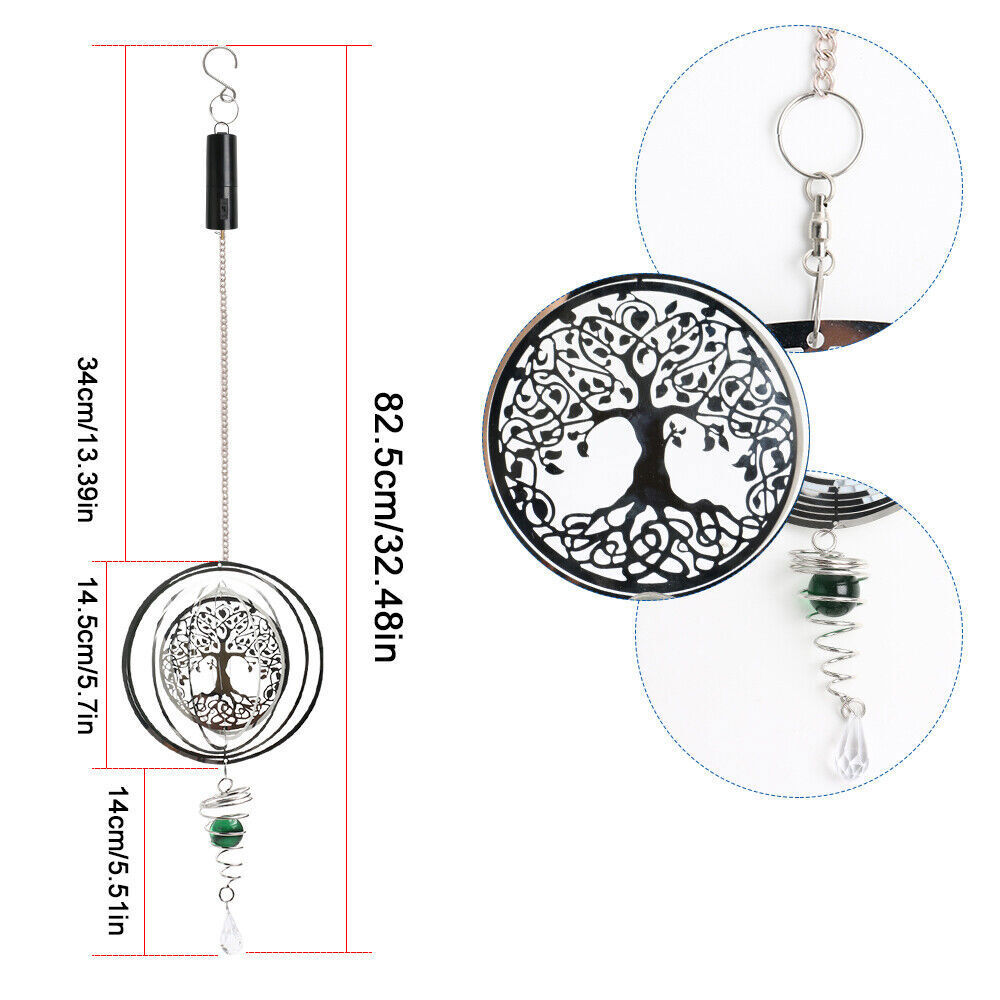 3D collapsible Rotating Wind Tree Hanging Wind Spinner Automatic Rotating Decor