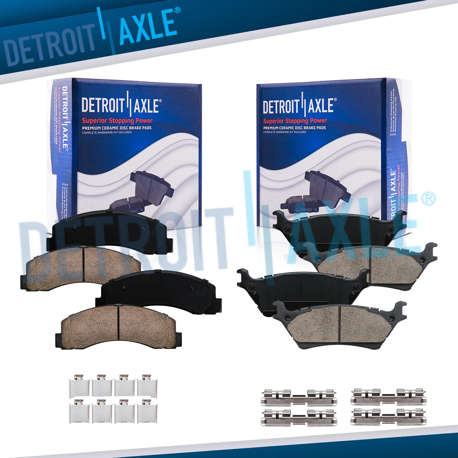 Front and Rear Left and Right Ceramic Brake Pads Kit for 2012 - 2020 Ford F-150