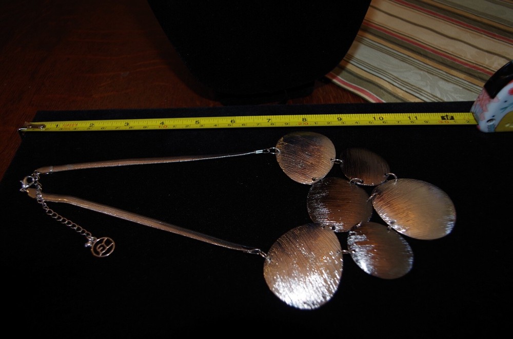 "EL" TWO TONE SILVER STATEMENT NECKLACE