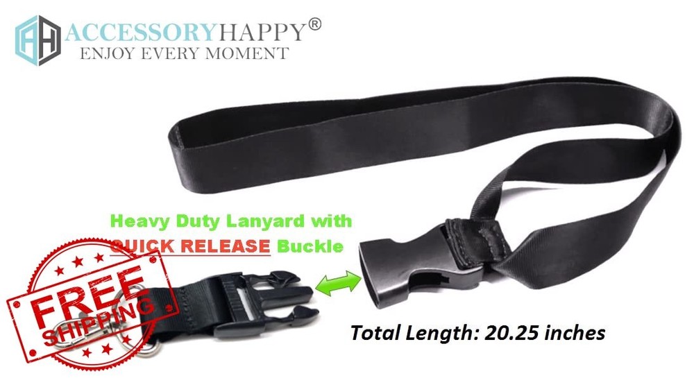 Universal Phone Lanyard Strap, Neck Tether Quick Release Black