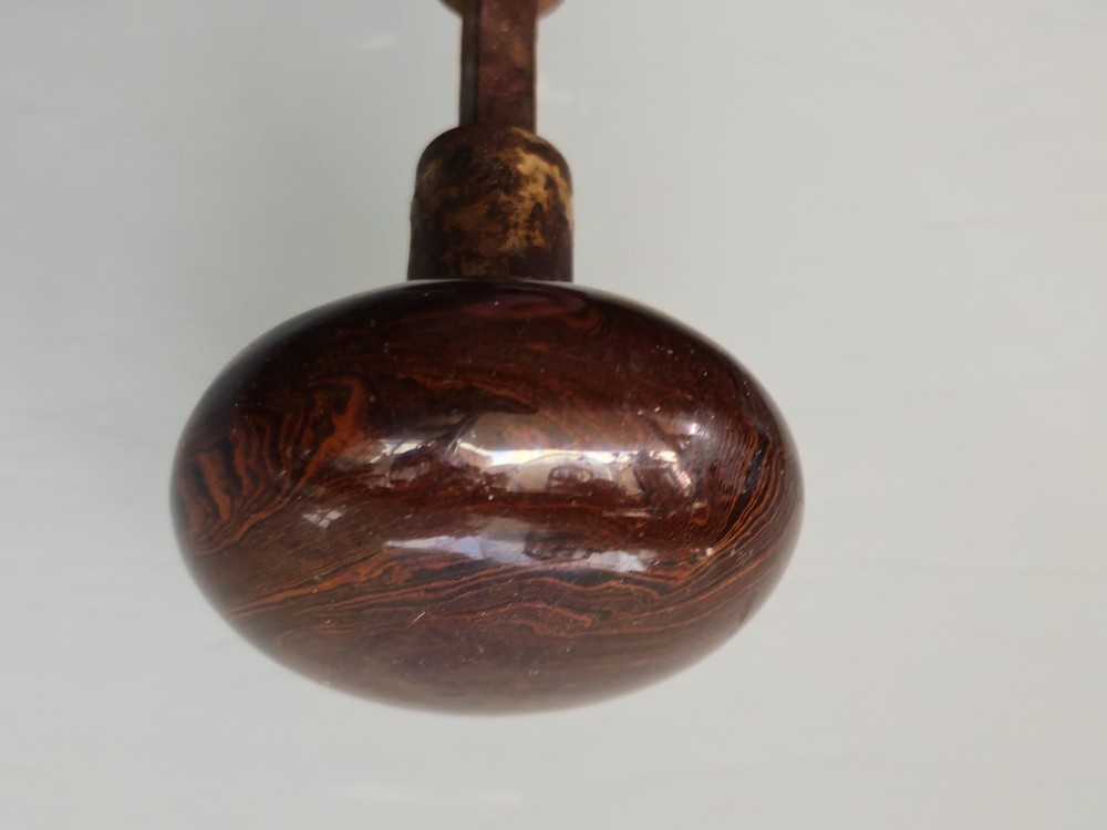 Antique Brown Porcelain Or Pottery Glazed Door Knobs 2