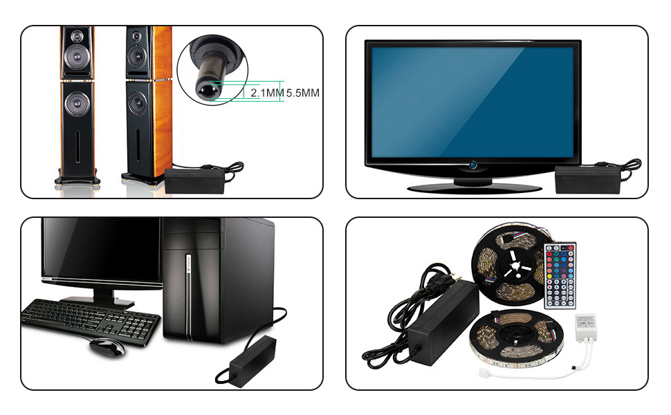 AC/DC 12V 10A 120W Hight Power Supply Adapter For 3528 5050 SMD LED Strip Lights