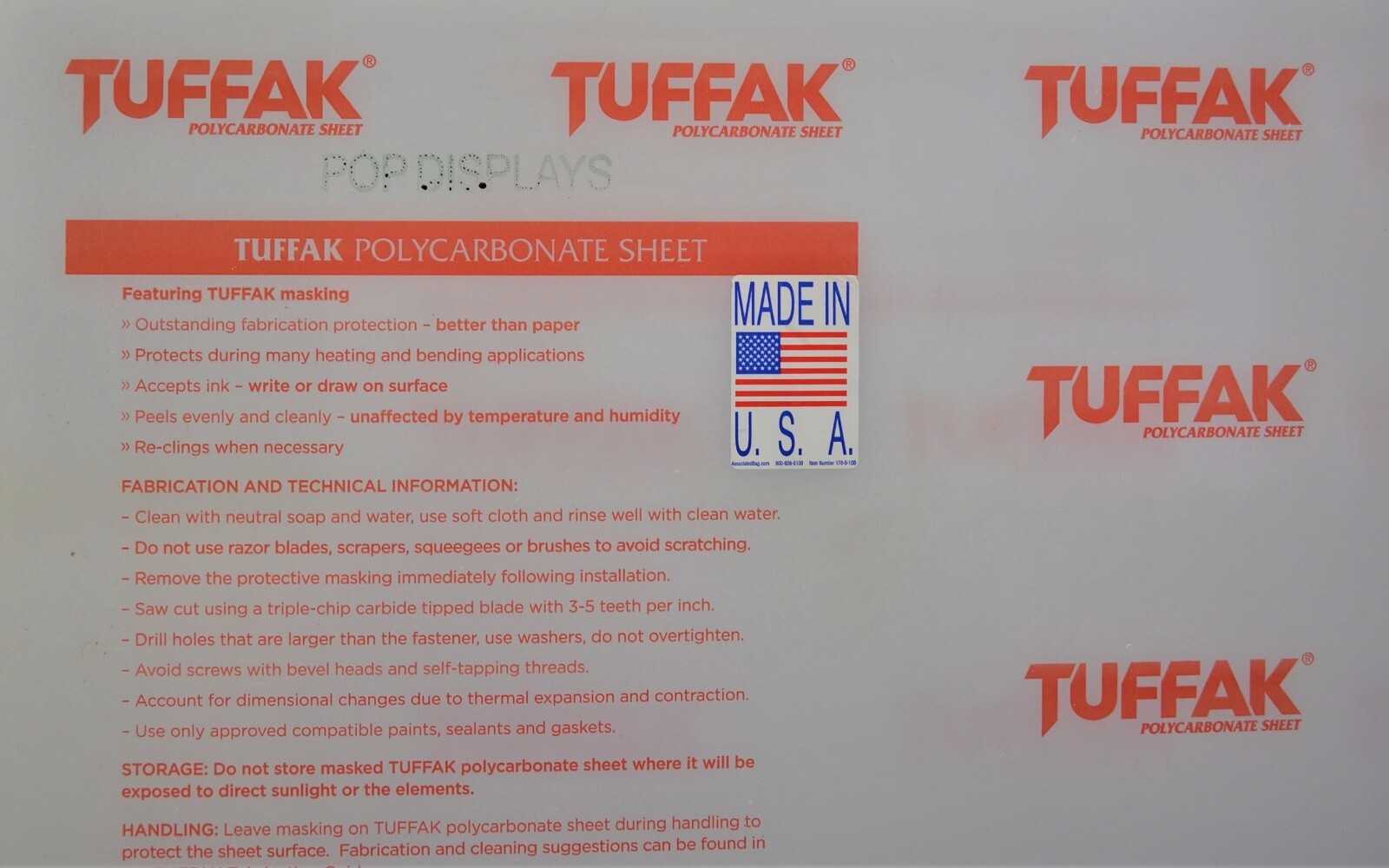 SNOW-WAY Blade Replacement Lexan Skin Polycarbonate Clear 1/8" x 90" x 22.75"