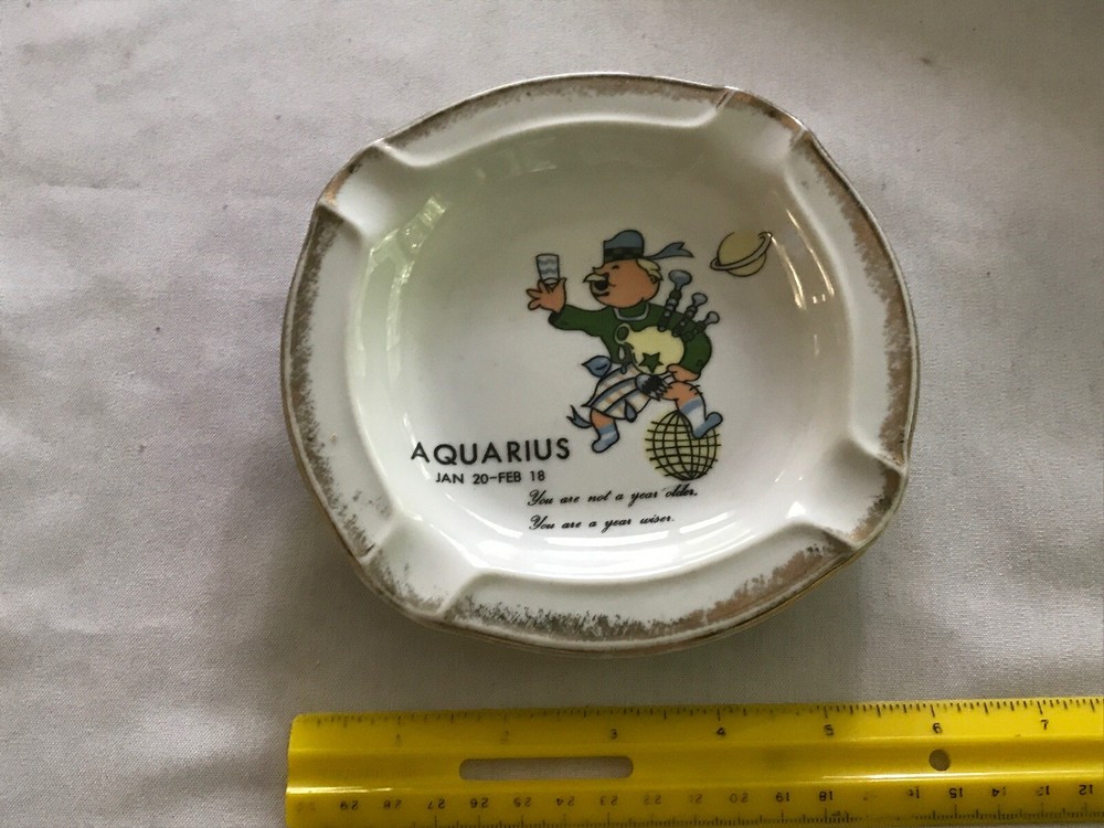 Aquarius Vintage Ceramic Ashtray