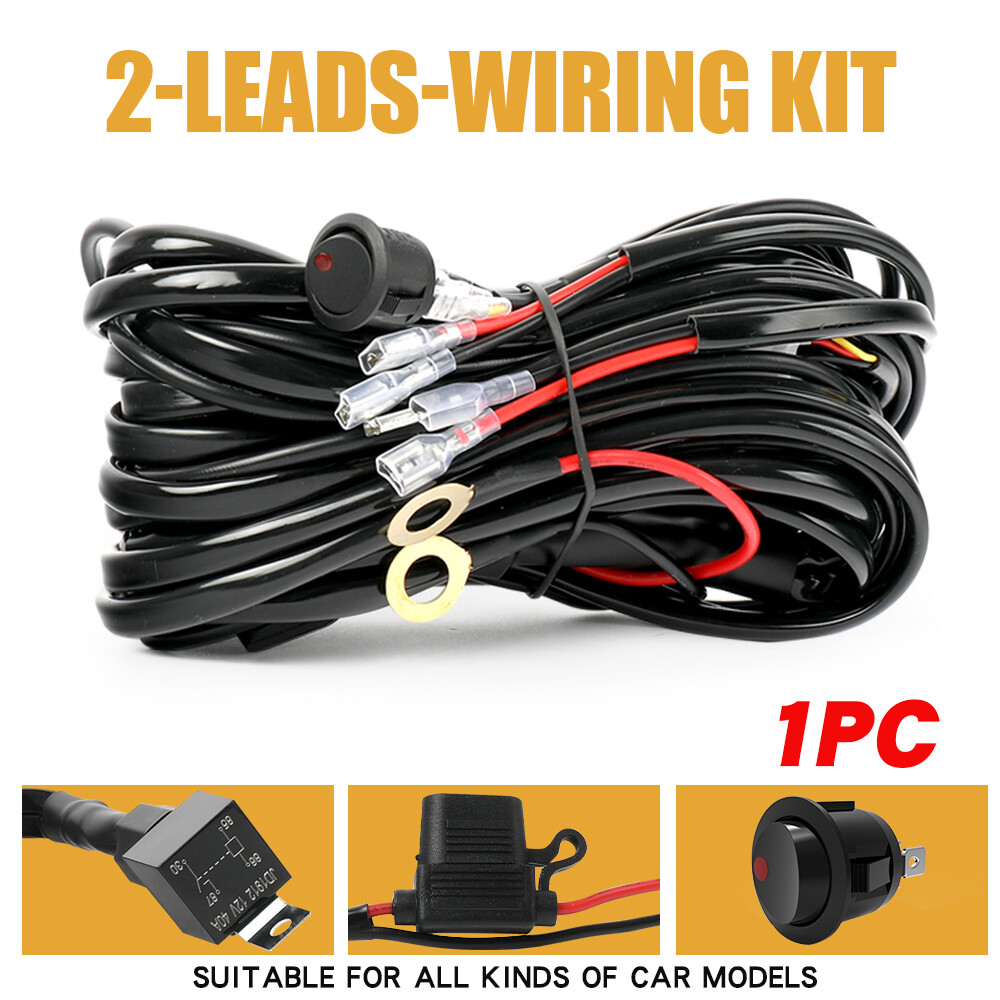 Pair 5" LED Work Lights Super Bright Offroad Driving Auxiliary Pods +2leads Wire