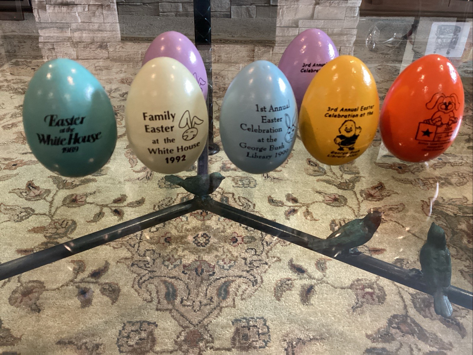 (7) George & Barbara Bush 3 White House Easter Eggs & 4 Bush Library See Listing