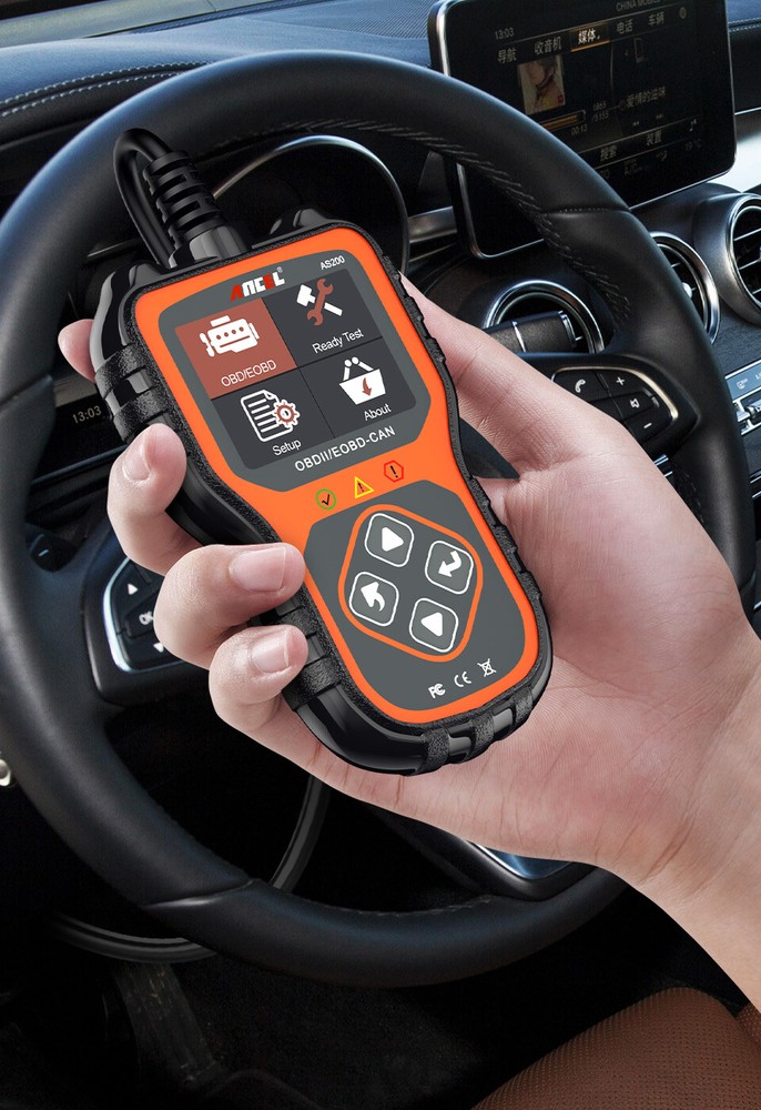 AS200 OBD2 Scanner Universal 12V Car Fault Code Reader Engine Diagnostic Tool