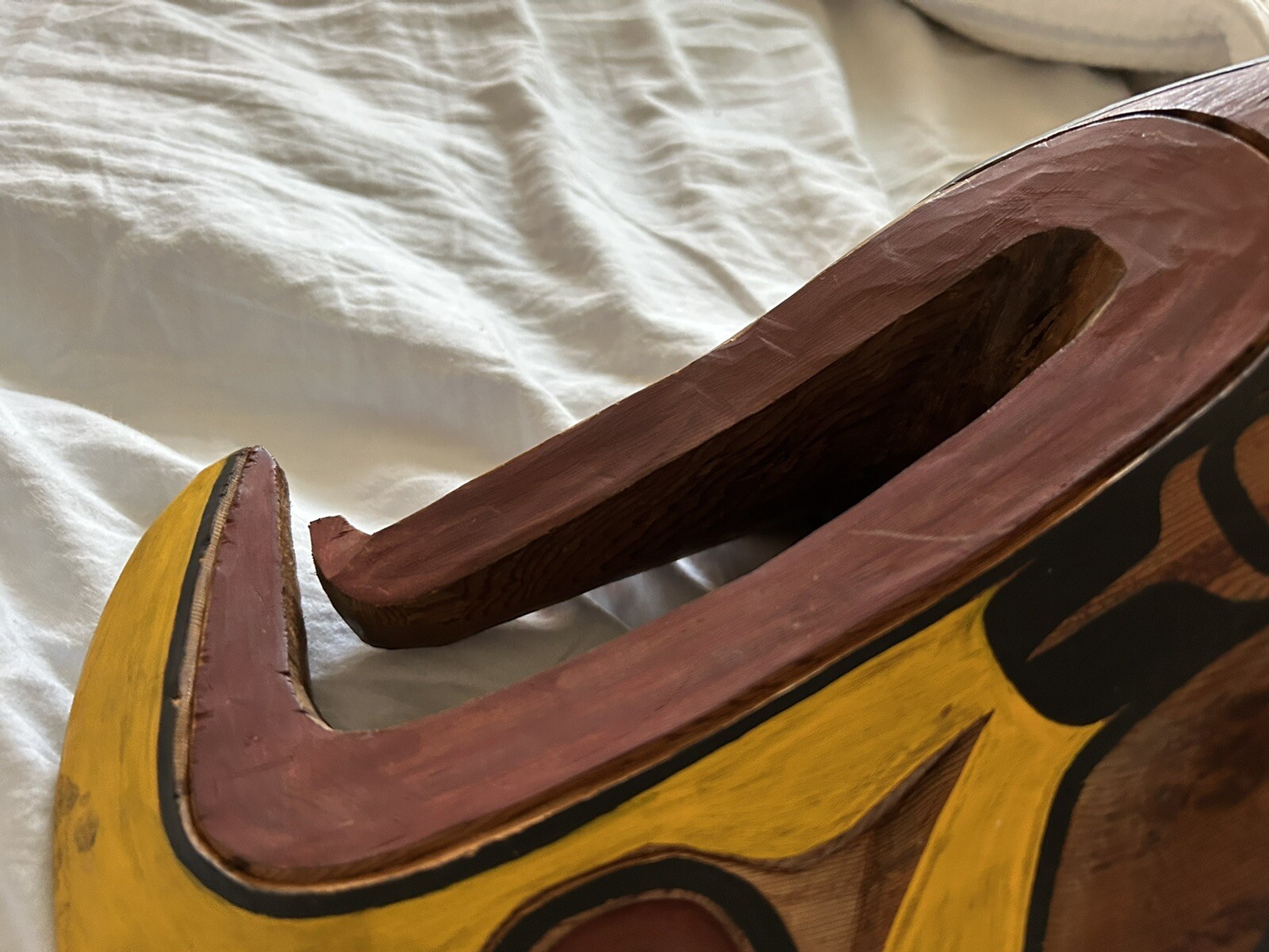 Northwest Coast Vtg Indian First Nation Cedar Headdress Mask Eagle Hand Carved