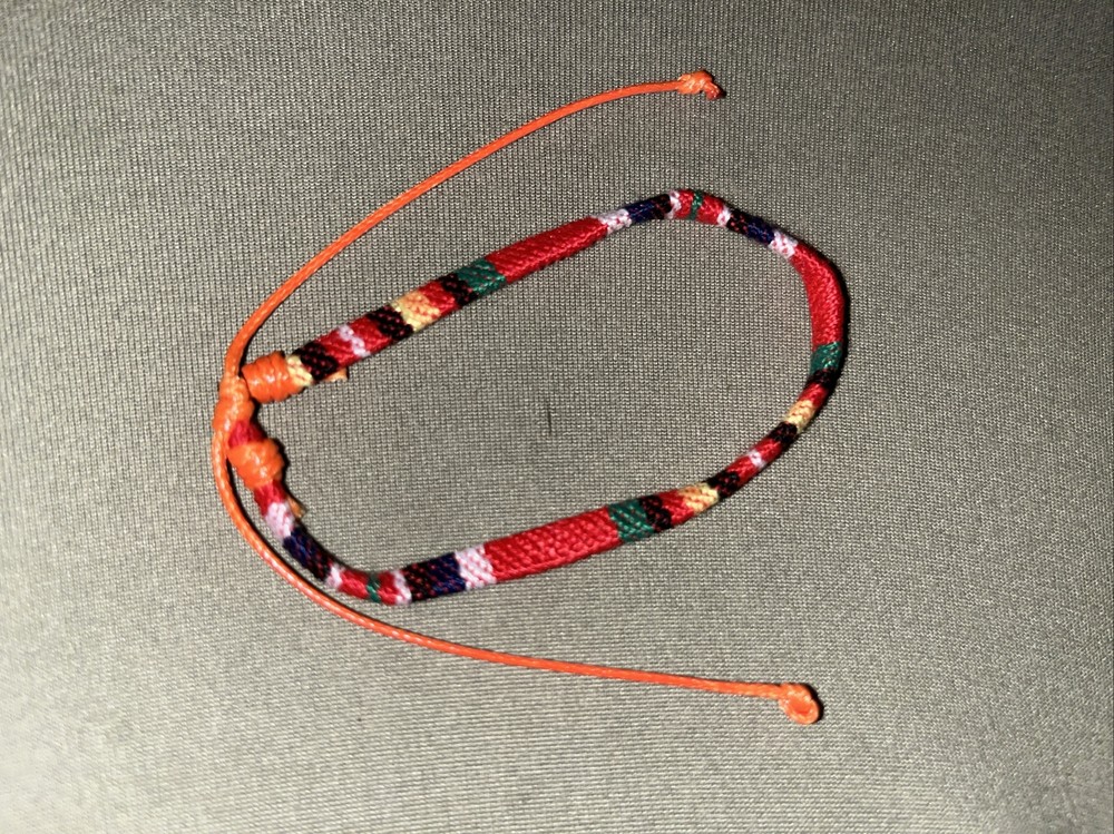 NEW BOHO BRAID THREAD FRIENDSHIP BRACELET ADJUSTABLE THICKER ORANGE