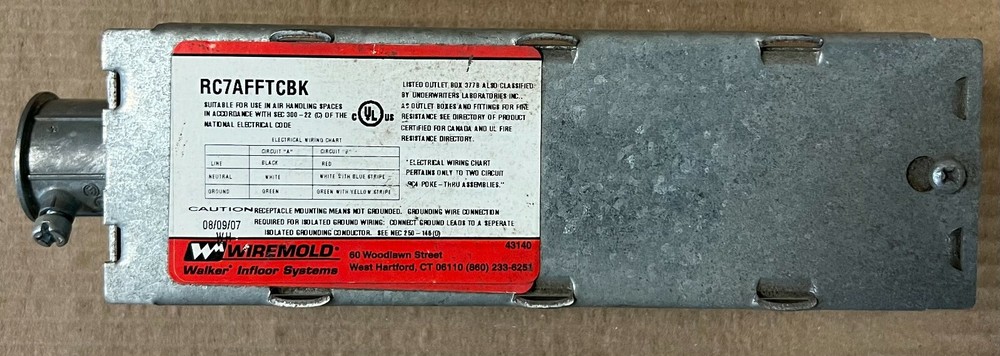 NEW Walker In Floor Systems RC7AFFTCBK