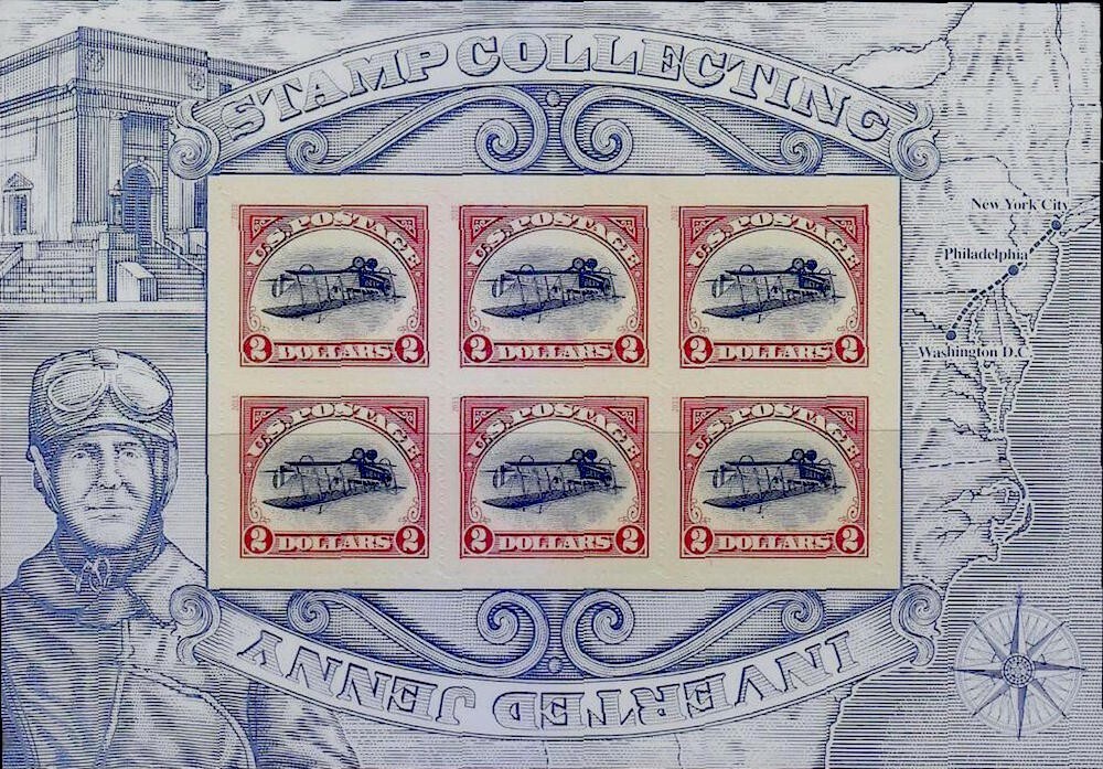 2013 INVERTED JENNY Pane 6 $2 Stamps: Upside-Down Airplane, Error Souvenir #4806