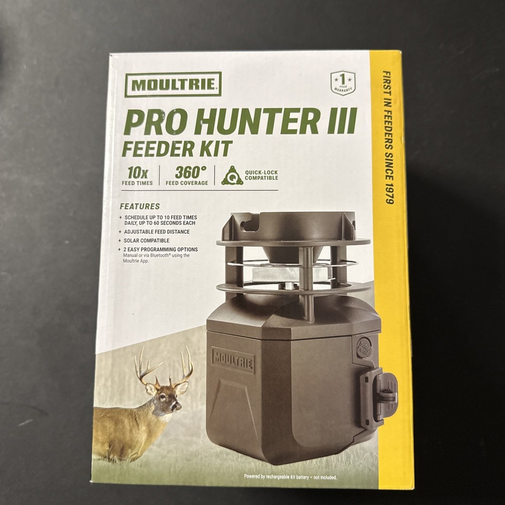 Moultrie Pro Hunter III Deer Feeder Kit Quicklock Adapter Bluetooth Connect