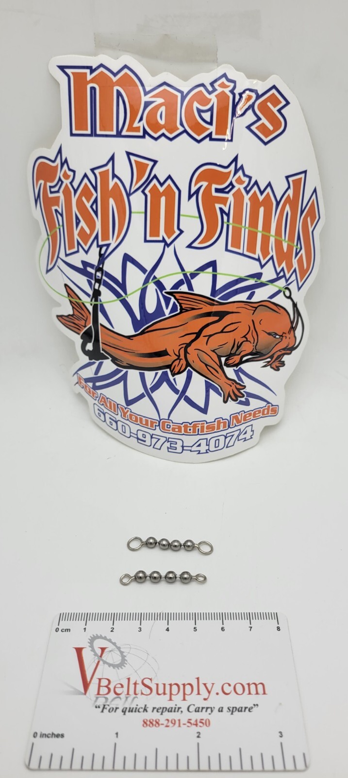 USA made ball chain swivel bead #6 45# test bass crappie walleye 4 BALL 2 sizes