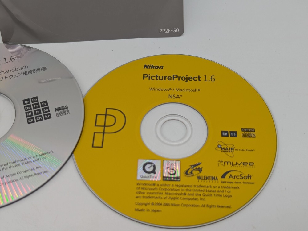 Nikon Picture Project 1.6 CD-Rom Software / Reference Manual 2 CDs