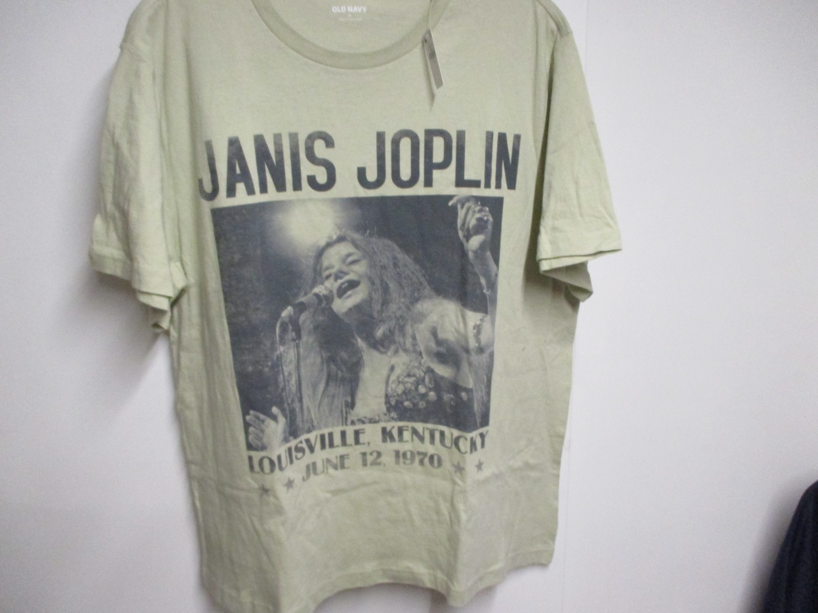 "JANIS JOPLIN" MENS ARTIST IMAGE LOGO T SHIRT (XXL) NWT BEIGE CLASSIC LOGO RARE
