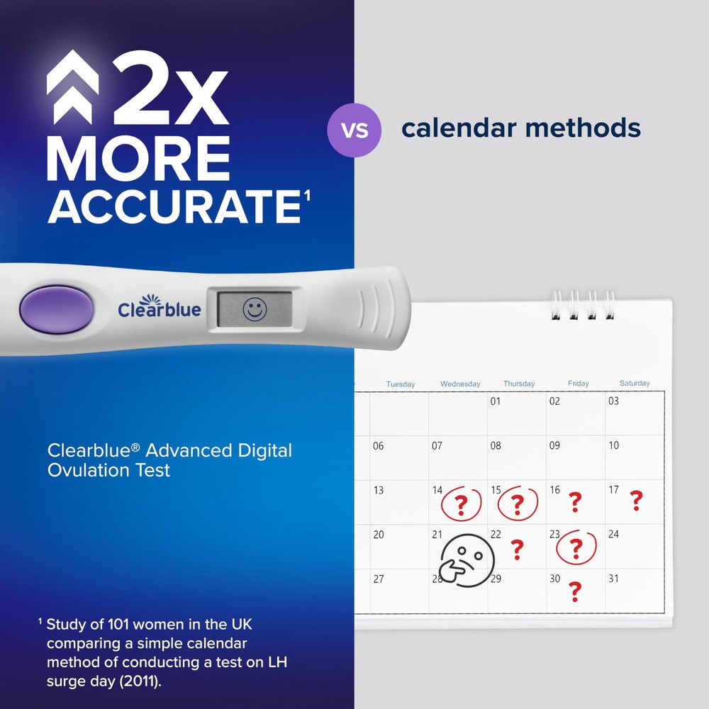 Clearblue Advanced Digital Ovulation Test Kit, 16 Count 16 Count, White
