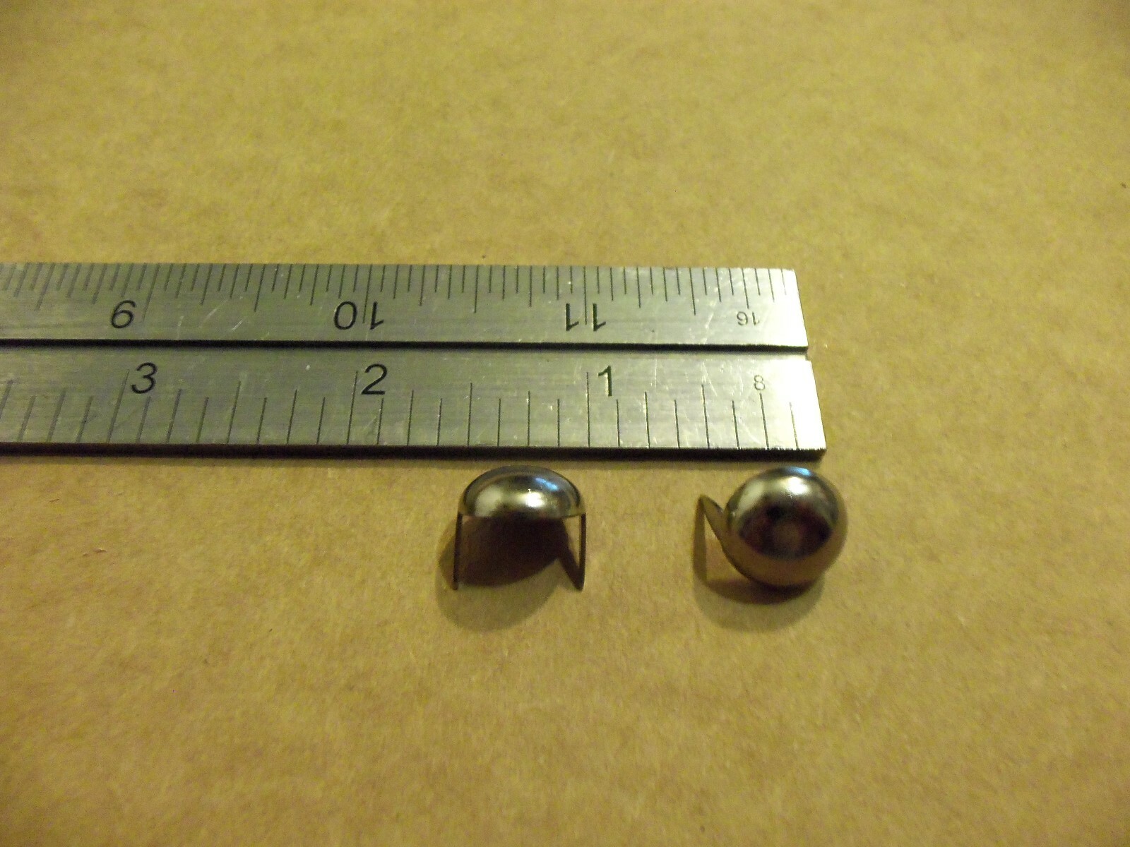 1/2" Nickel / Solid Brass Round Spots / Studs For Leather 5/16" Prongs (250 pk)