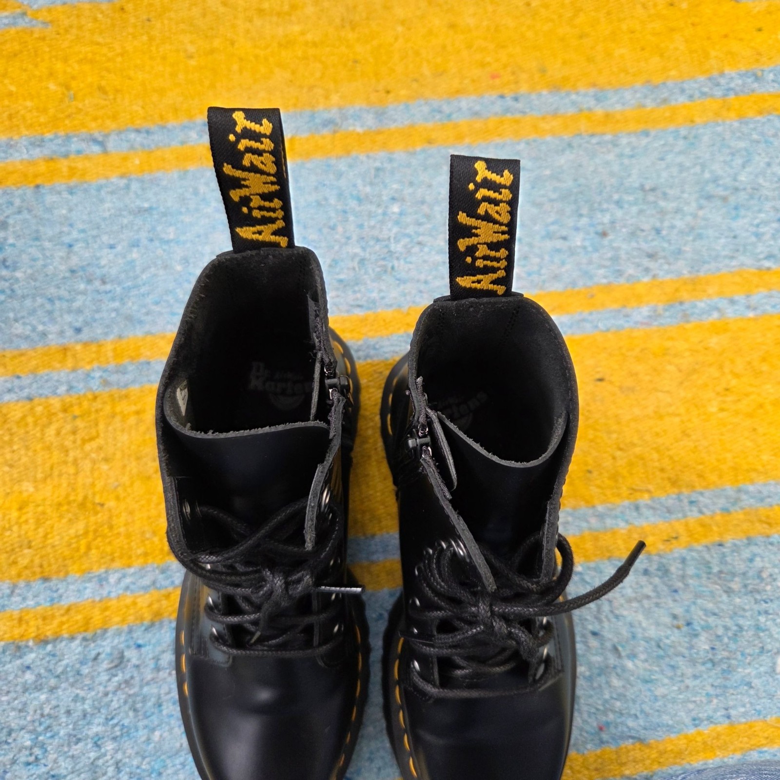 Dr. Martens Jadon Black Platform Lace-Up Boots Size 41