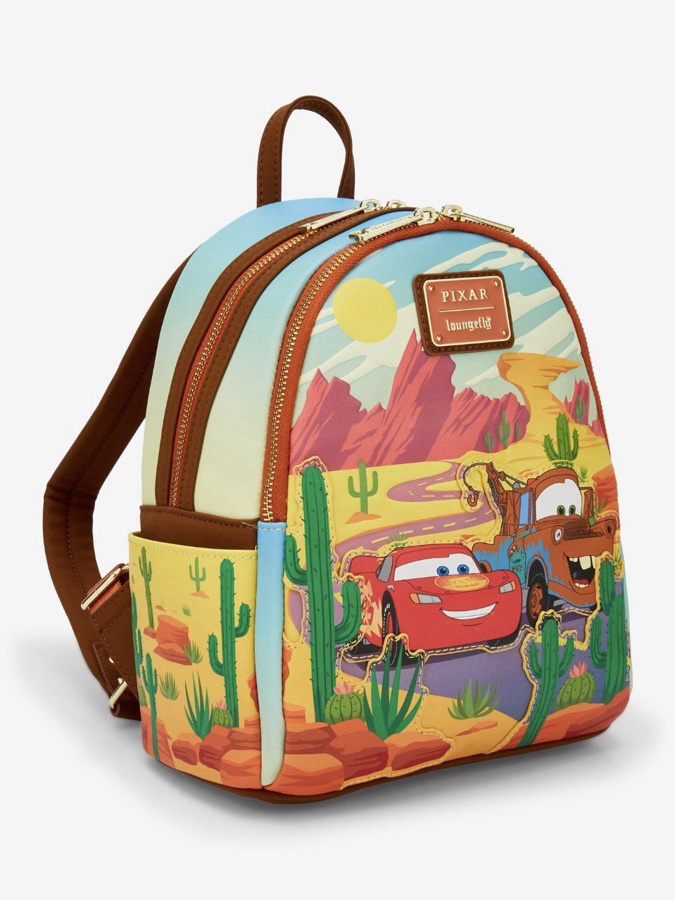Loungefly Disney Pixar Cars Lightning McQueen and Mater Desert Mini Backpack NEW