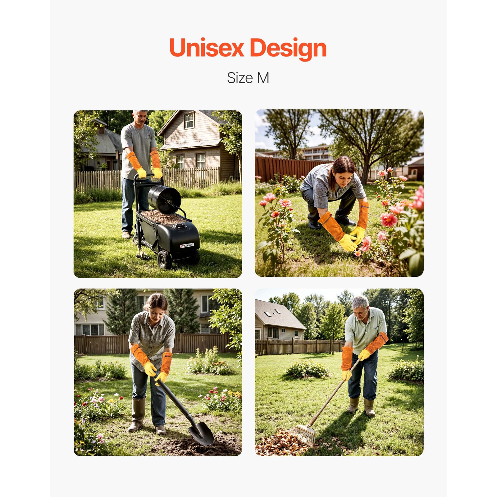 Gardening Gloves Thorn Proof Long Leather Rose Pruning Gloves for Men & Women