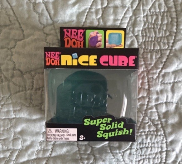 Nee Doh Nice Cube Super Solid Squish Blue Tactile Squeeze Toy