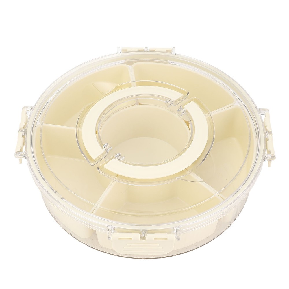 6 Compartment Compact Rotating Snack Tray Storage Container 360° Rotatable