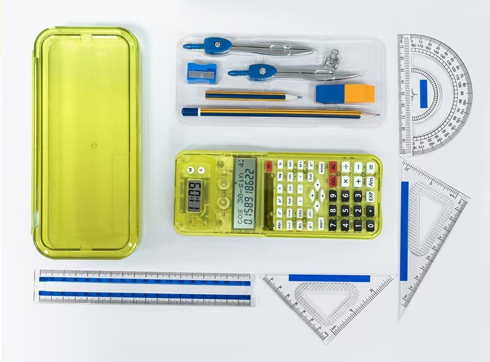 C9-Luxmoc Multi-Function Scientific Calculator With Time Display+Pencil Case