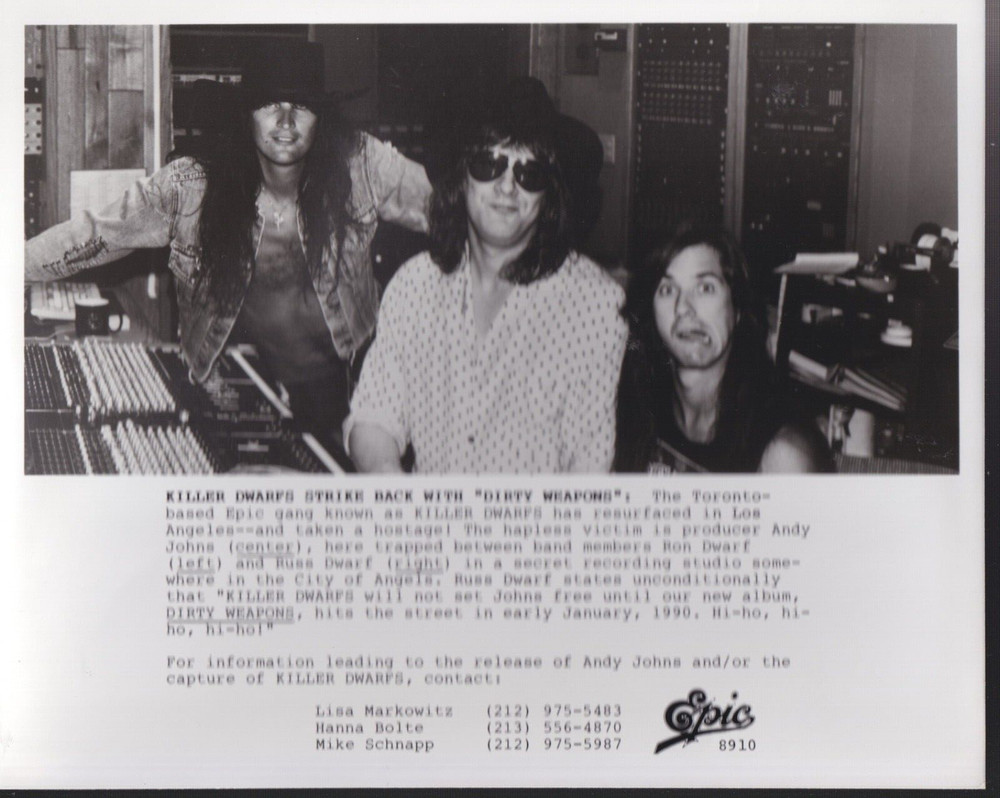 killer dwarfs dirty weapons press kit 1989