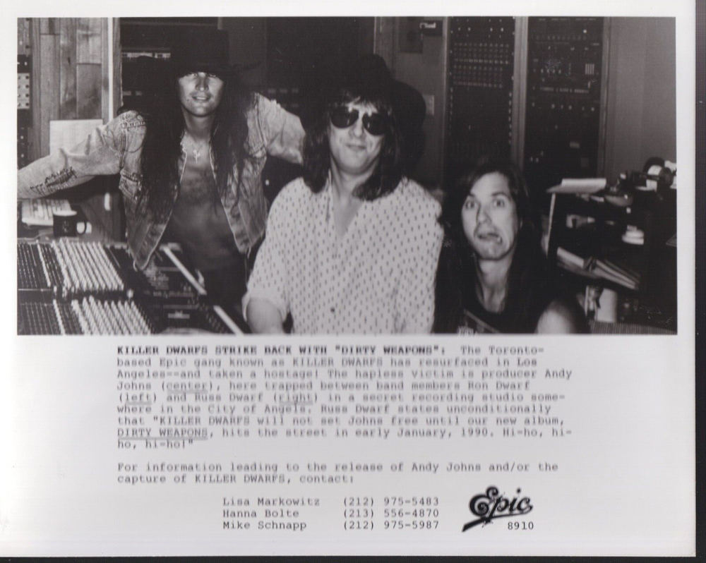 killer dwarfs dirty weapons press kit 1989