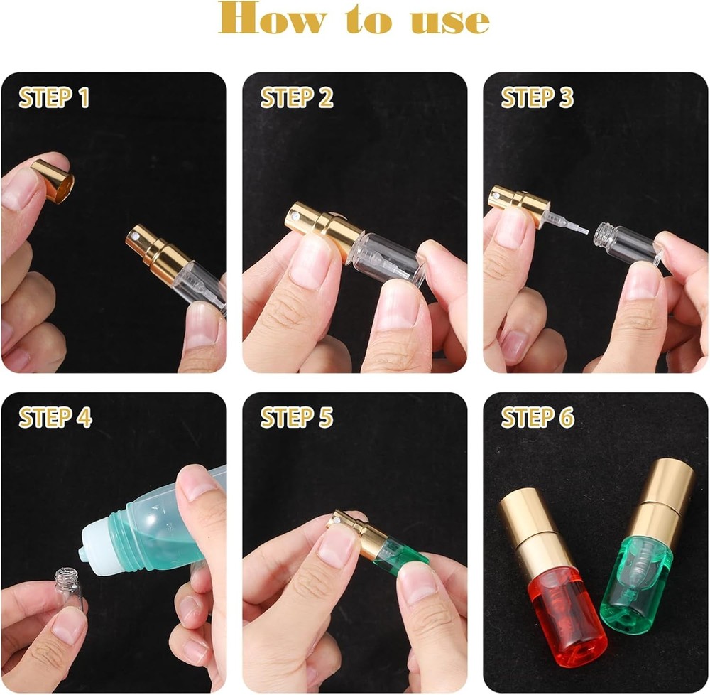 50Pcs 2ml Glass Spray Bottle Empty Tiny Perfume Sample Bottles Atomizer Clear At