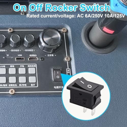 10Pcs Rocker Switch ON/Off 2Pin Latching Toggle SPST Switch Snap 10PCS Square