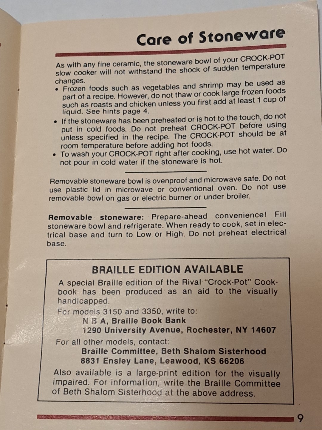 Vtg Rival Crock-Pot Stoneware Slow Cooker Instruction Manual & Recipes #3150