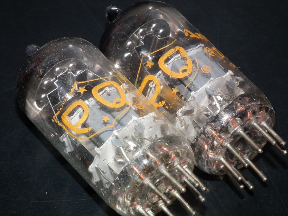 6DJ8 ECC88 Amperex PQ Holland Matched Pair Used Tested 95% A Frame Getter