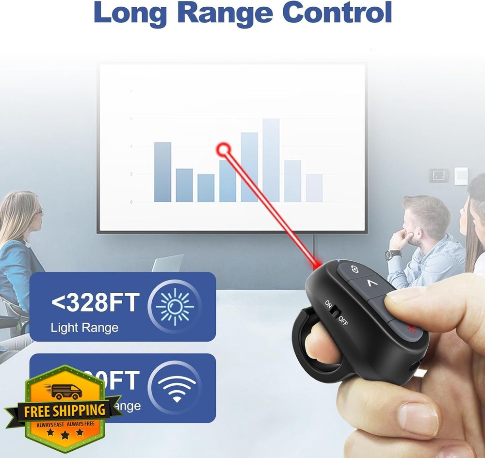 2 Units Wireless Presenter Clicker Laser Pointer PowerPoint PPT Rechargeable