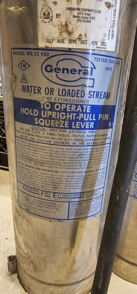 Old Fire Extinguishers, Water Chargeable